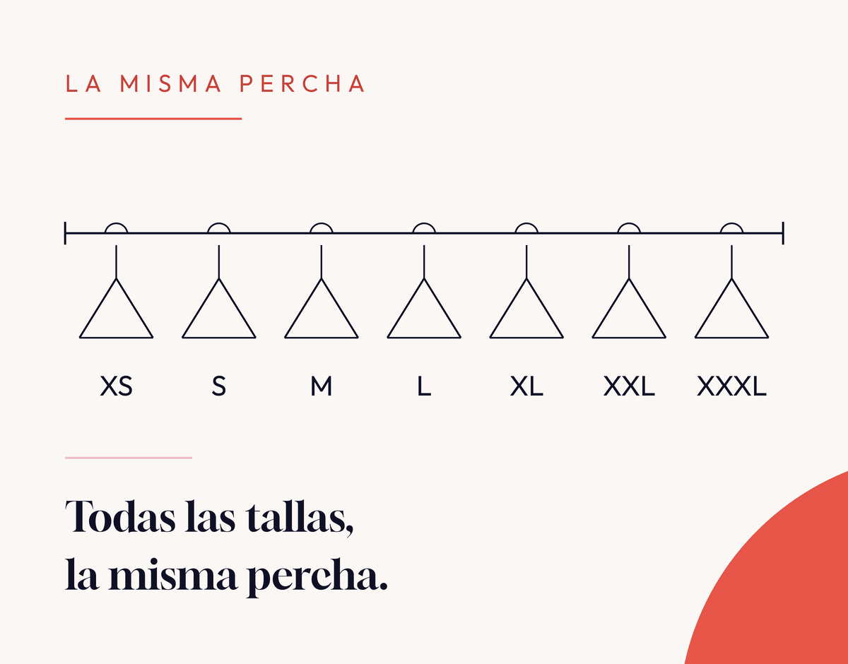 Todas las tallas colgadas en la misma percha en Be Young Moda, Puente Tocinos